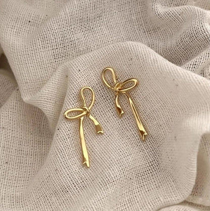 Gold Vermeil Draped Bow Earrings